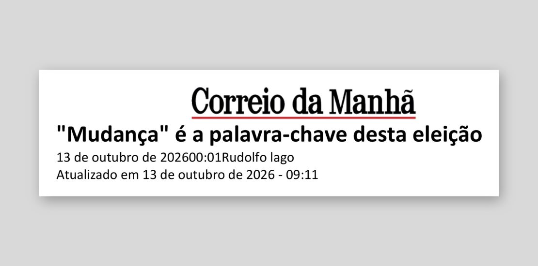 Correio da Manhã: “Mudança” é a palavra-chave desta eleição