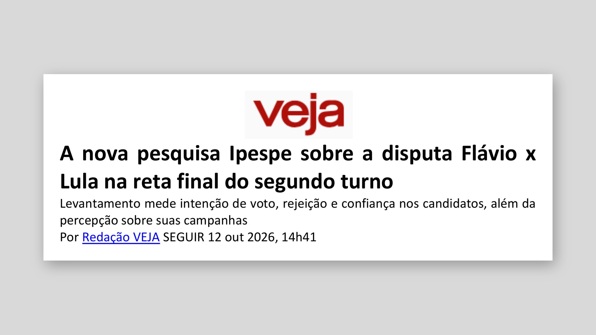 Veja: A nova pesquisa Ipespe sobre a disputa Flávio x Lula na reta final do segundo turno