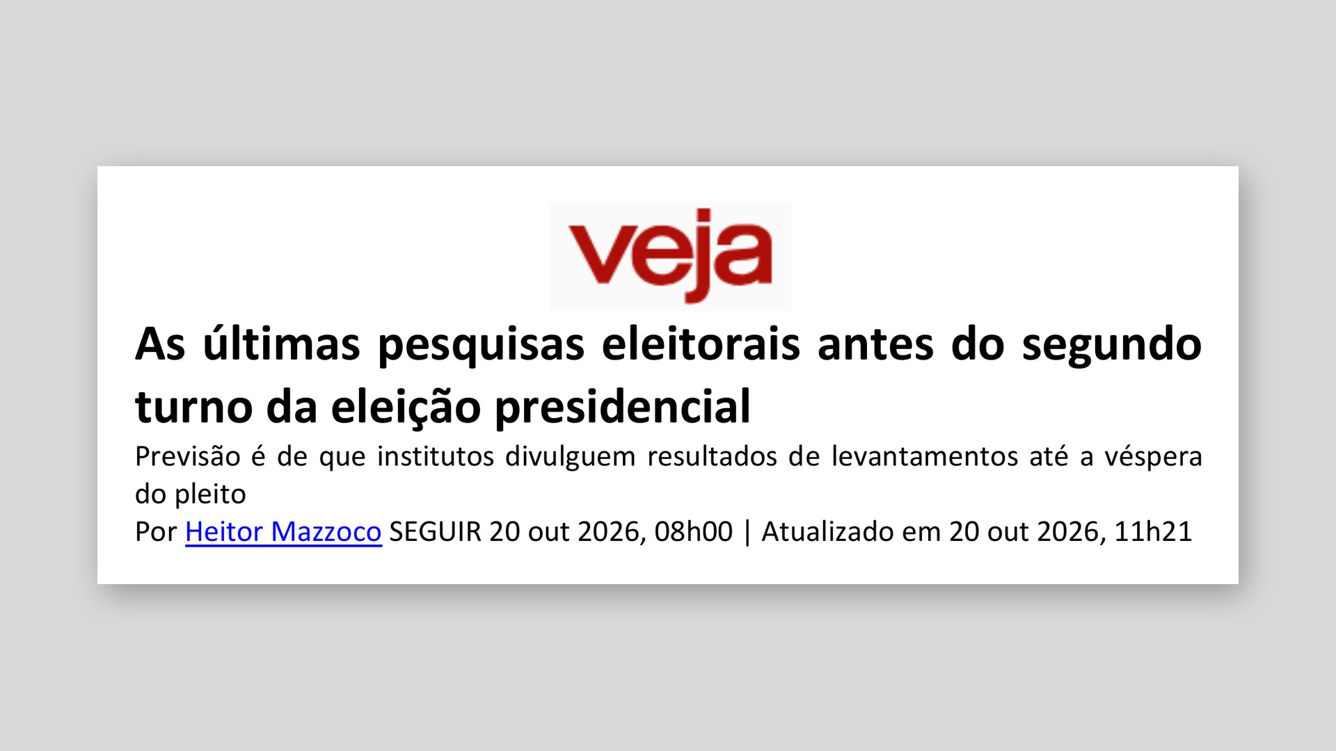 Veja: As últimas pesquisas eleitorais antes do segundo turno da eleição presidencial